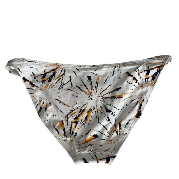 Demi Moore x Andie Tropez Bikini Swim Bottom Women Medium White Lined Tropical - Picture 2 of 7